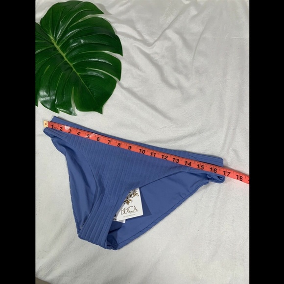 NWT $58 Becca Loreto Ribbed Bikini Bottoms in Mist Blue [SZ‎ Large ] # - Picture 11 of 12